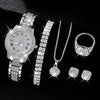 Women's Luxury Diamond Fashion Watch & Jewelry Five-Piece Set