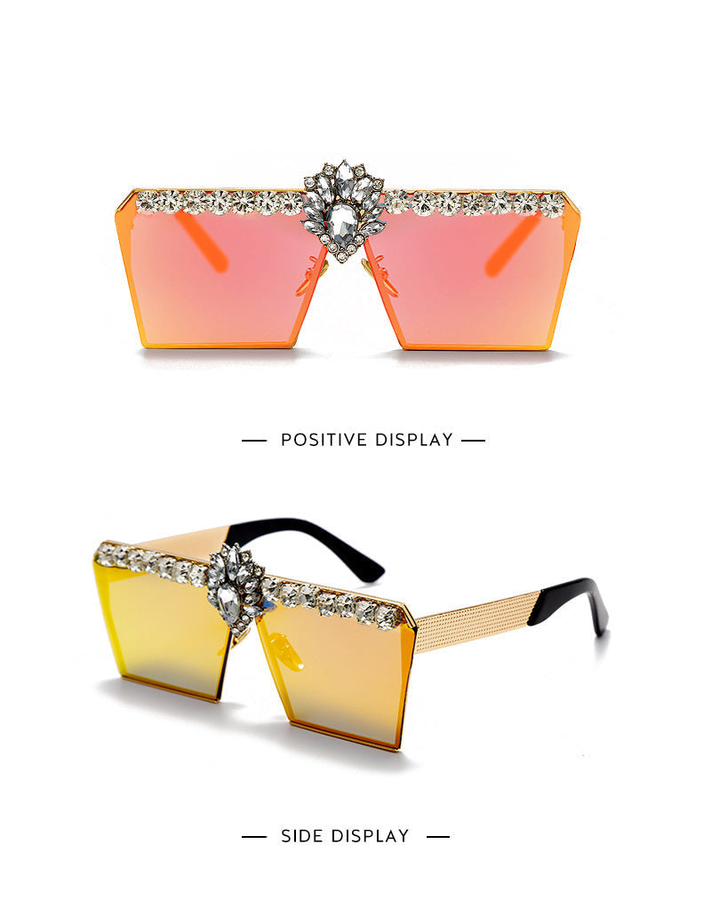 Glam Diamond Square Sunglasses - Statement Piece