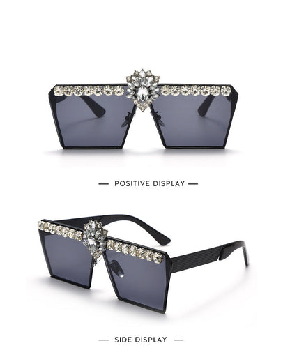 Glam Diamond Square Sunglasses - Statement Piece