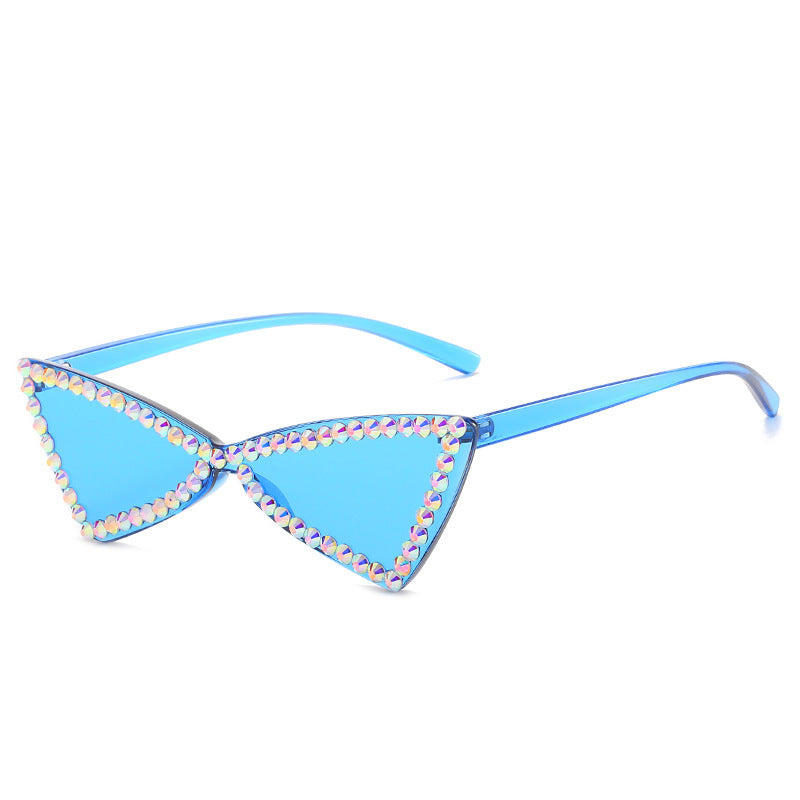 Rhinestone Triangle Sunglasses - Retro Chic Sunglasses with Sparkles