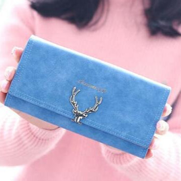 The Festive Fawn: RFID-Blocking PU Leather Wallet with Christmas Deer Design