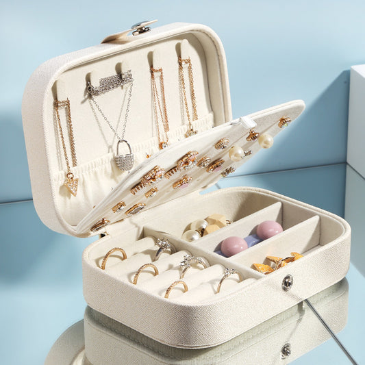 Double Layer Jewelry Storage Box Korean Style Earrings Ring - RAMODO JEWELRY