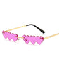 Heart-Shaped Rimless Sunglasses - Unique & Trendy for Fashionistas