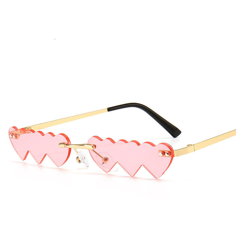 Heart-Shaped Rimless Sunglasses - Unique & Trendy for Fashionistas