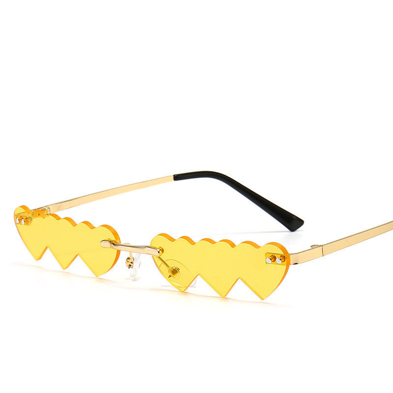 Heart-Shaped Rimless Sunglasses - Unique & Trendy for Fashionistas