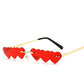 Heart-Shaped Rimless Sunglasses - Unique & Trendy for Fashionistas