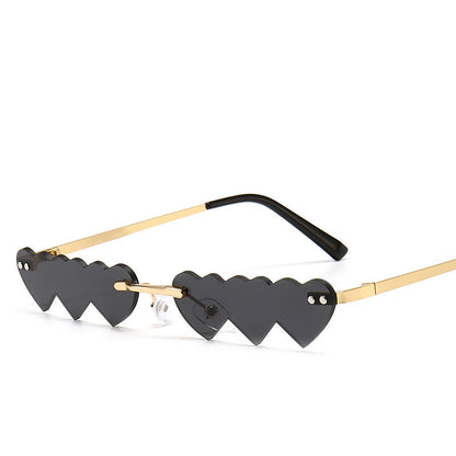 Heart-Shaped Rimless Sunglasses - Unique & Trendy for Fashionistas