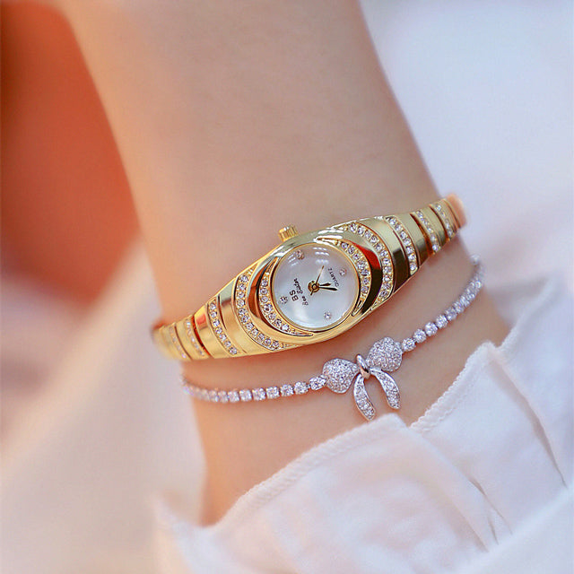 Ladies Gold Watch Diamond Wristwatch Female Fashion Bracelet Watches Women Full Diamond Watch - RAMODO JEWELRY