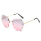 Dazzling Diamond Rimless Sunglasses - Vintage Glamour