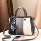 Luxe Striped Elegance PU Leather Shoulder Handbag