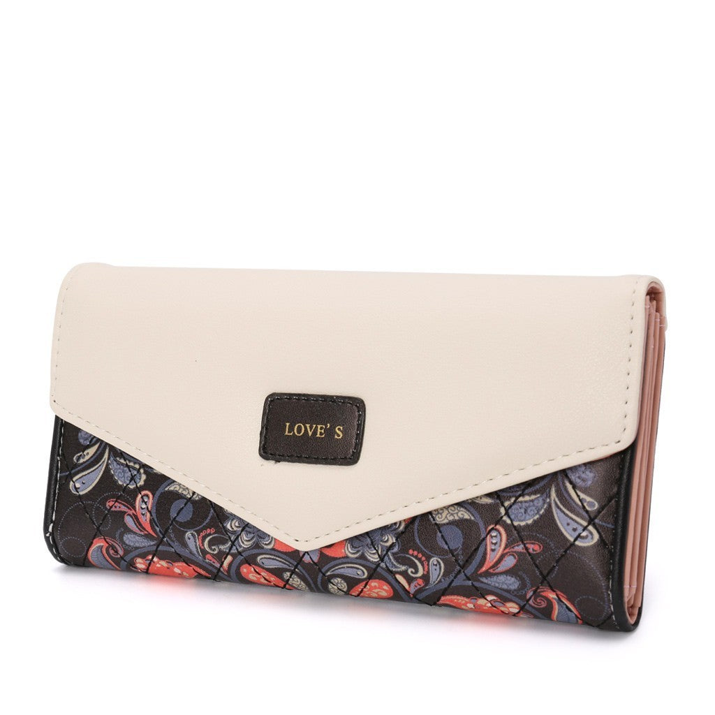 Le portefeuille Blooming Bloom - Pochette en cuir PU à motif floral avec fermeture à glissière