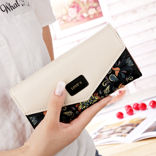 The Blooming Bloom Wallet - Floral PU Leather Clutch with Zipper Closure