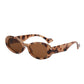 Vintage Leopard Jelly Oval Sunglasses - Retro Chic