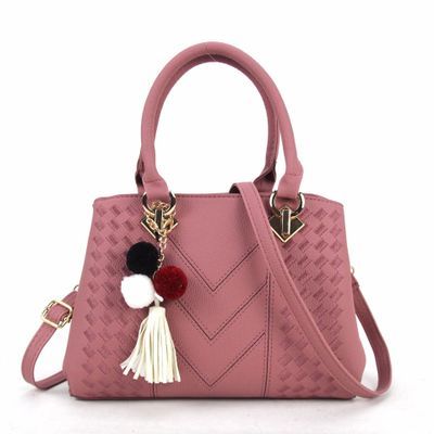 Chic and Versatile Woven Handbag with Tassel Charm