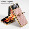 RAMODO Diamond Grid Electroplating Ring Phone Case for Samsung Galaxy Z Flip Series