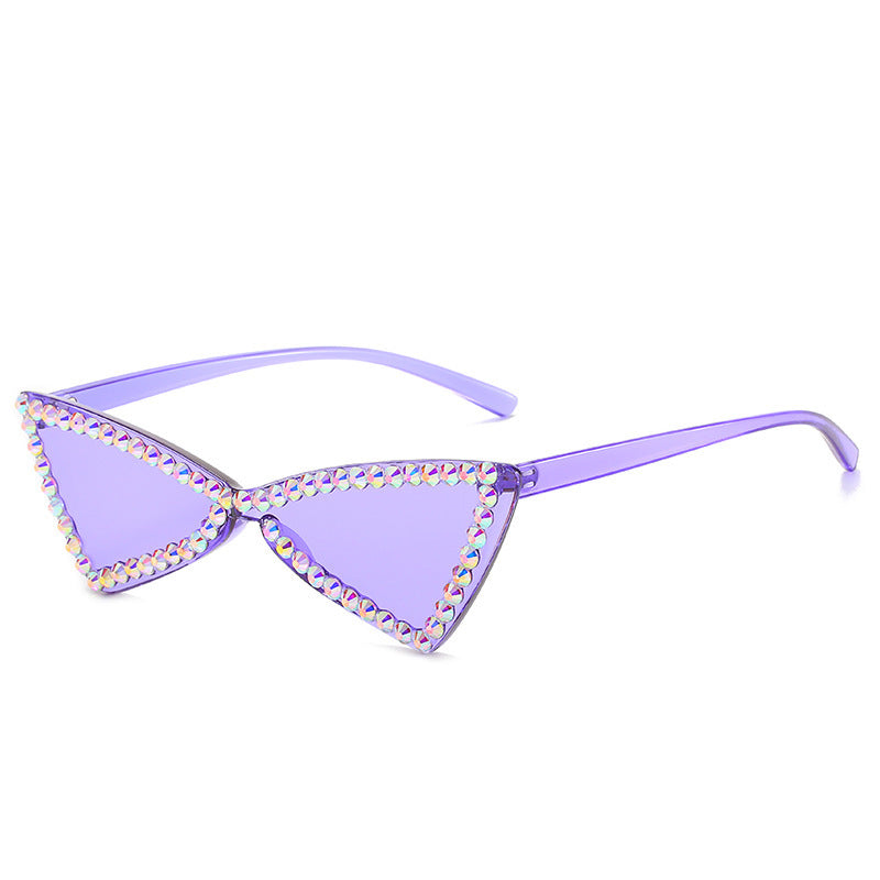 Rhinestone Triangle Sunglasses - Retro Chic Sunglasses with Sparkles