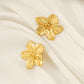 Delicate Floral Stud Earrings - Gold Plated Elegance