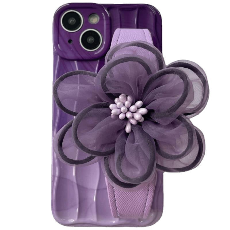 RAMODO Purple Lace Floral Wristband iPhone Case