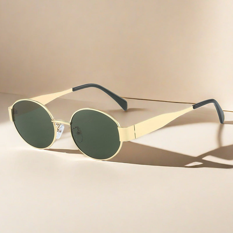 Retro Metal Oval Sunglasses - Classic & Stylish