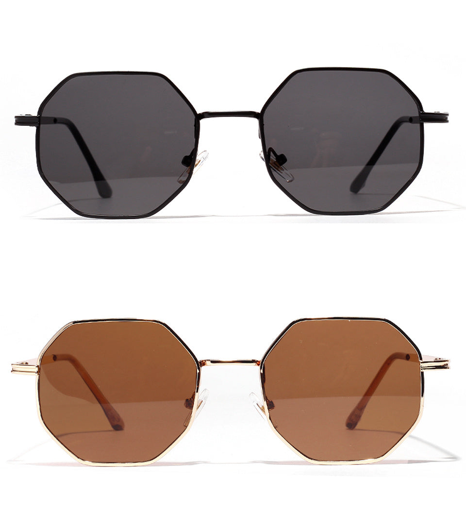 Geometric Octagon Sunglasses - Retro Chic & Trendy