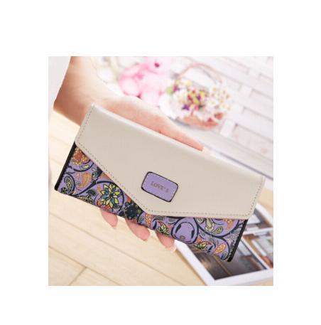 The Blooming Bloom Wallet - Floral PU Leather Clutch with Zipper Closure