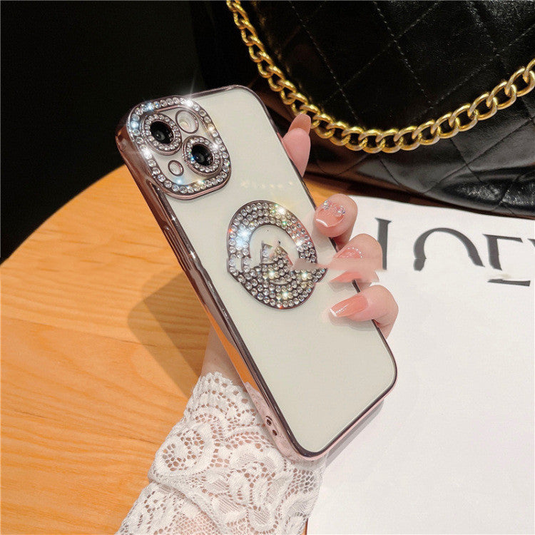 RAMODO Diamond Ring Electroplating Soft iPhone Case