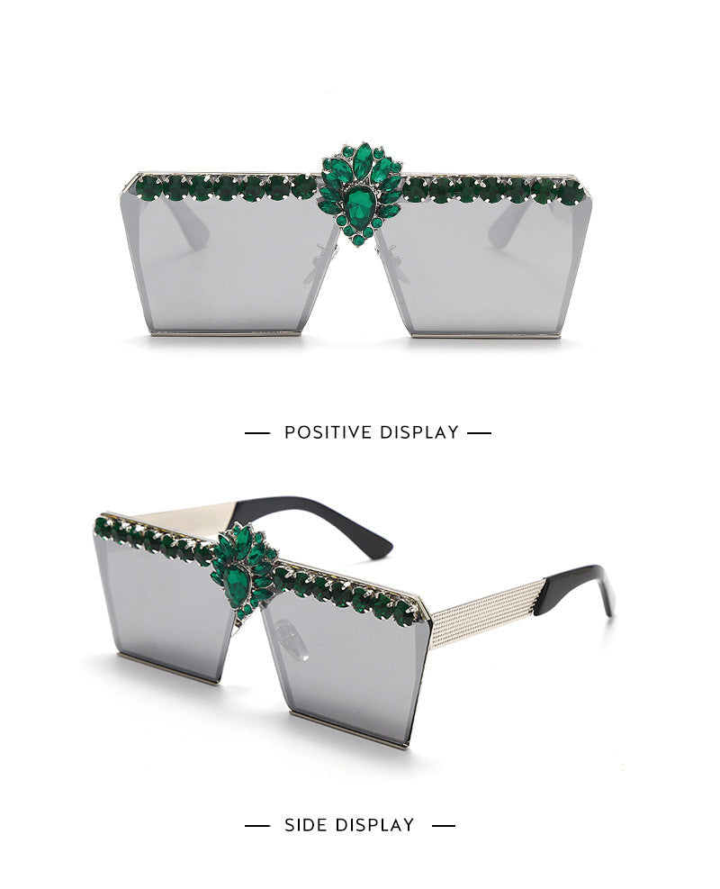 Glam Diamond Square Sunglasses - Statement Piece