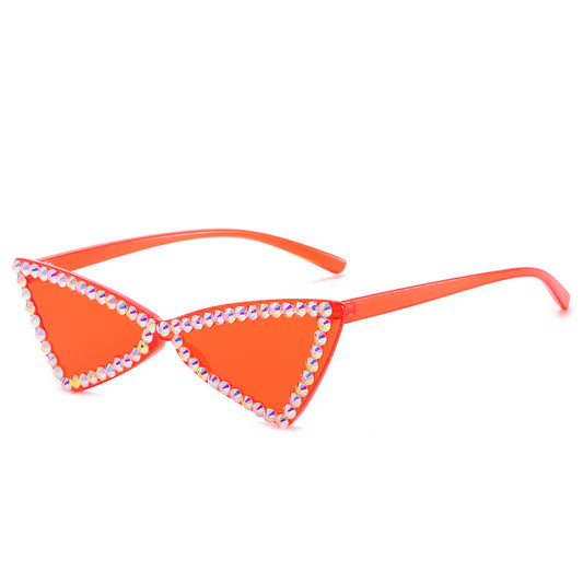 Rhinestone Triangle Sunglasses - Retro Chic Sunglasses with Sparkles