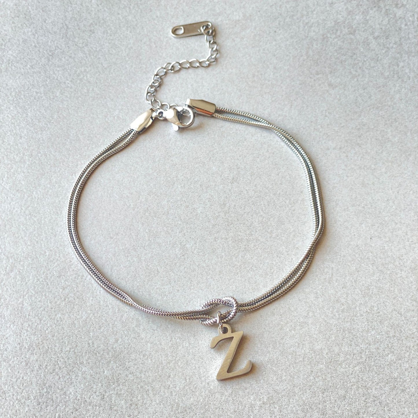 Personalized Initial Knotted Bracelet - Gold/Silver - Dainty & Elegant