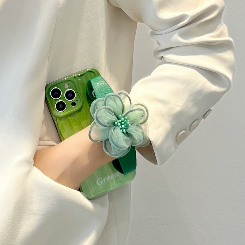 RAMODO Purple Lace Floral Wristband iPhone Case