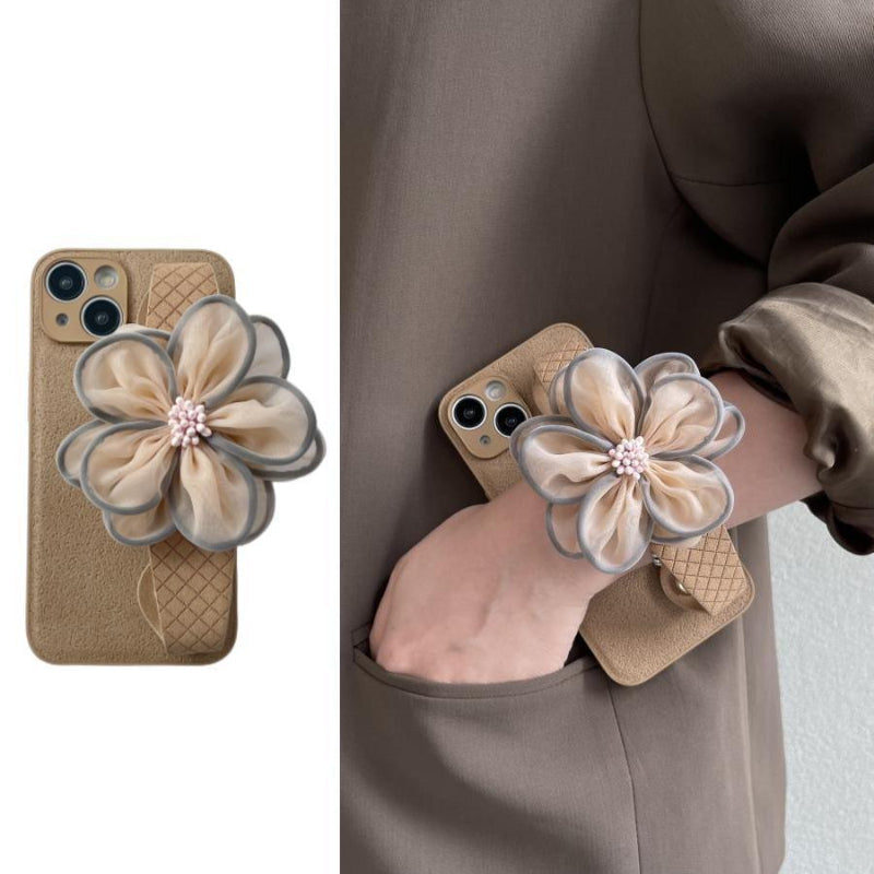 RAMODO Purple Lace Floral Wristband iPhone Case