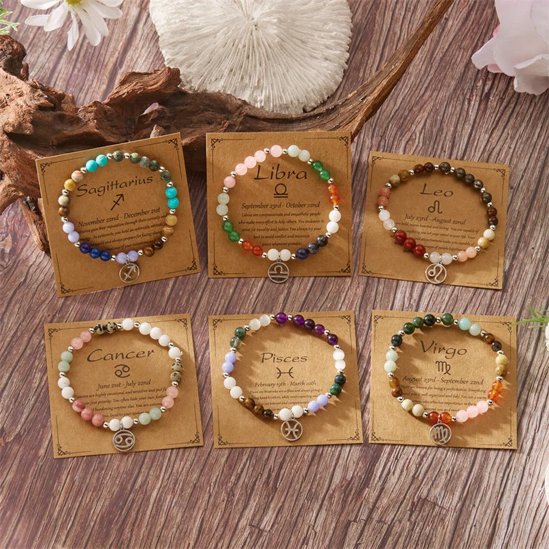 CELESTIAL HARMONY: 8-PLANET 12 CONSTELLATION BRACELET BY RAMODO JEWELRY – NATURAL STONE HEMP STONE, 19MM ZODIAC-INSPIRED ACCESSORY