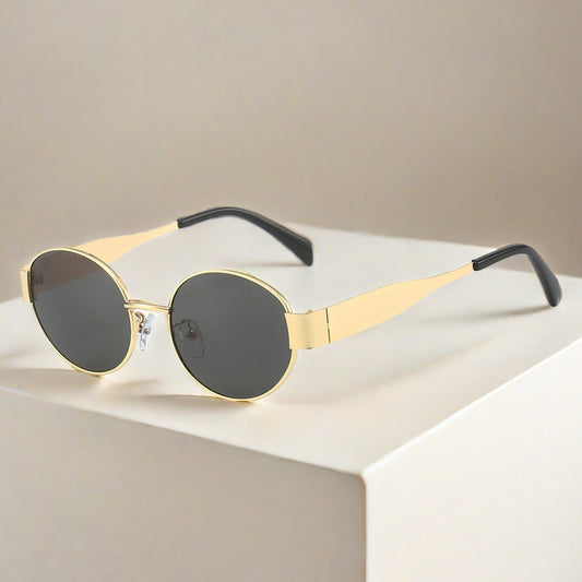 Retro Metal Oval Sunglasses - Classic & Stylish