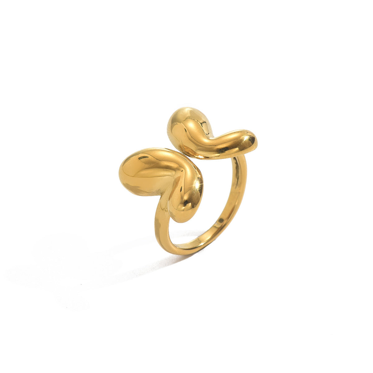 tiktok trendy Gold butterfly ring with a unique design on a white background