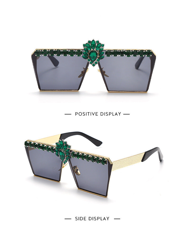 Glam Diamond Square Sunglasses - Statement Piece