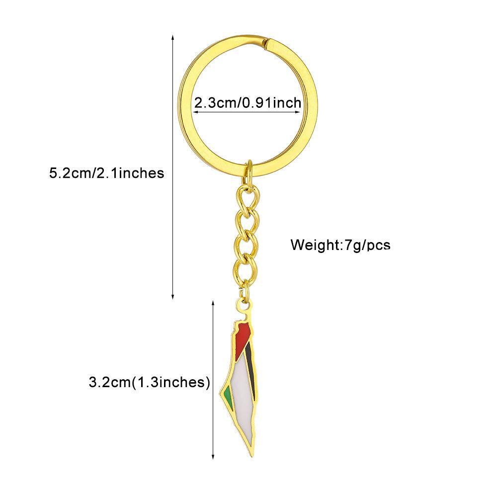 PALESTINE MAP FLAG KEYCHAIN