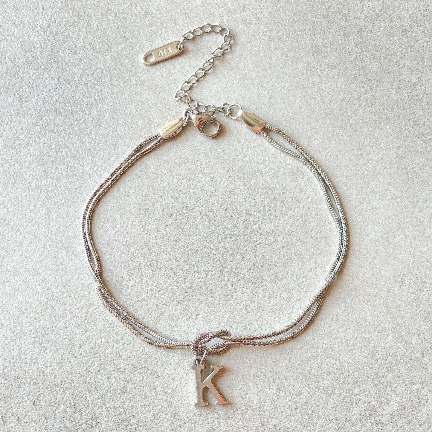 Personalized Initial Knotted Bracelet - Gold/Silver - Dainty & Elegant