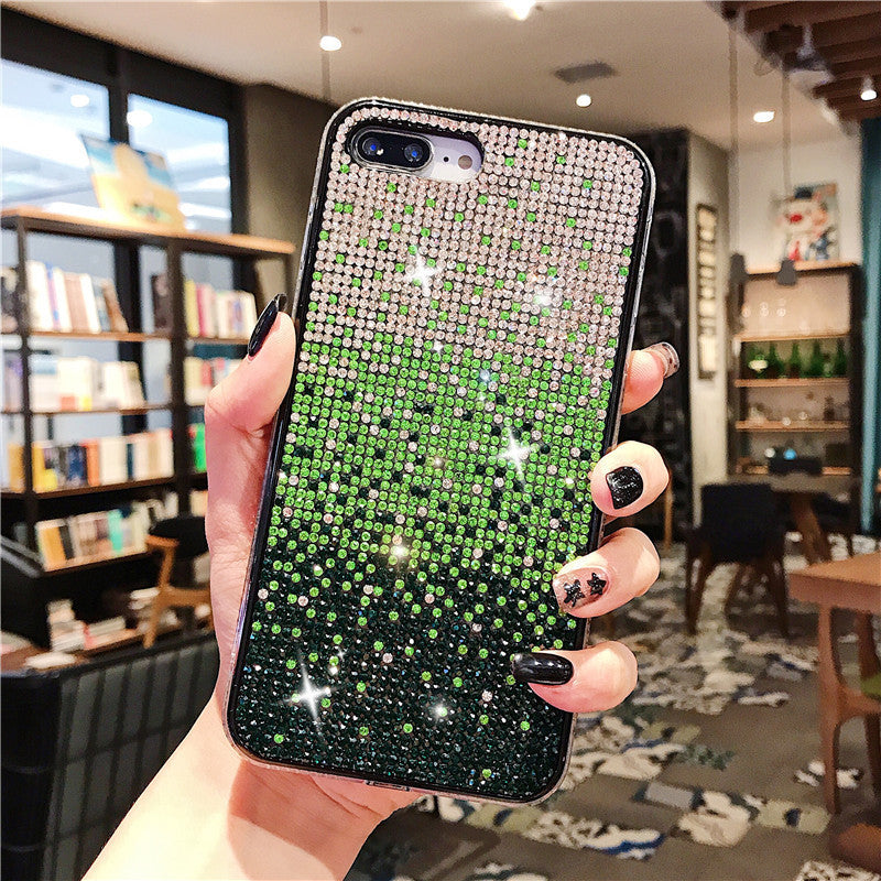 RAMODO Gradient Edge Starry Sky Rhinestone iPhone Case