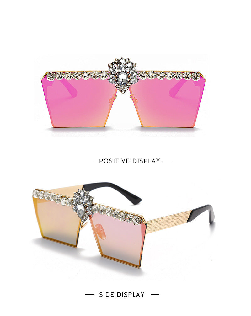 Glam Diamond Square Sunglasses - Statement Piece