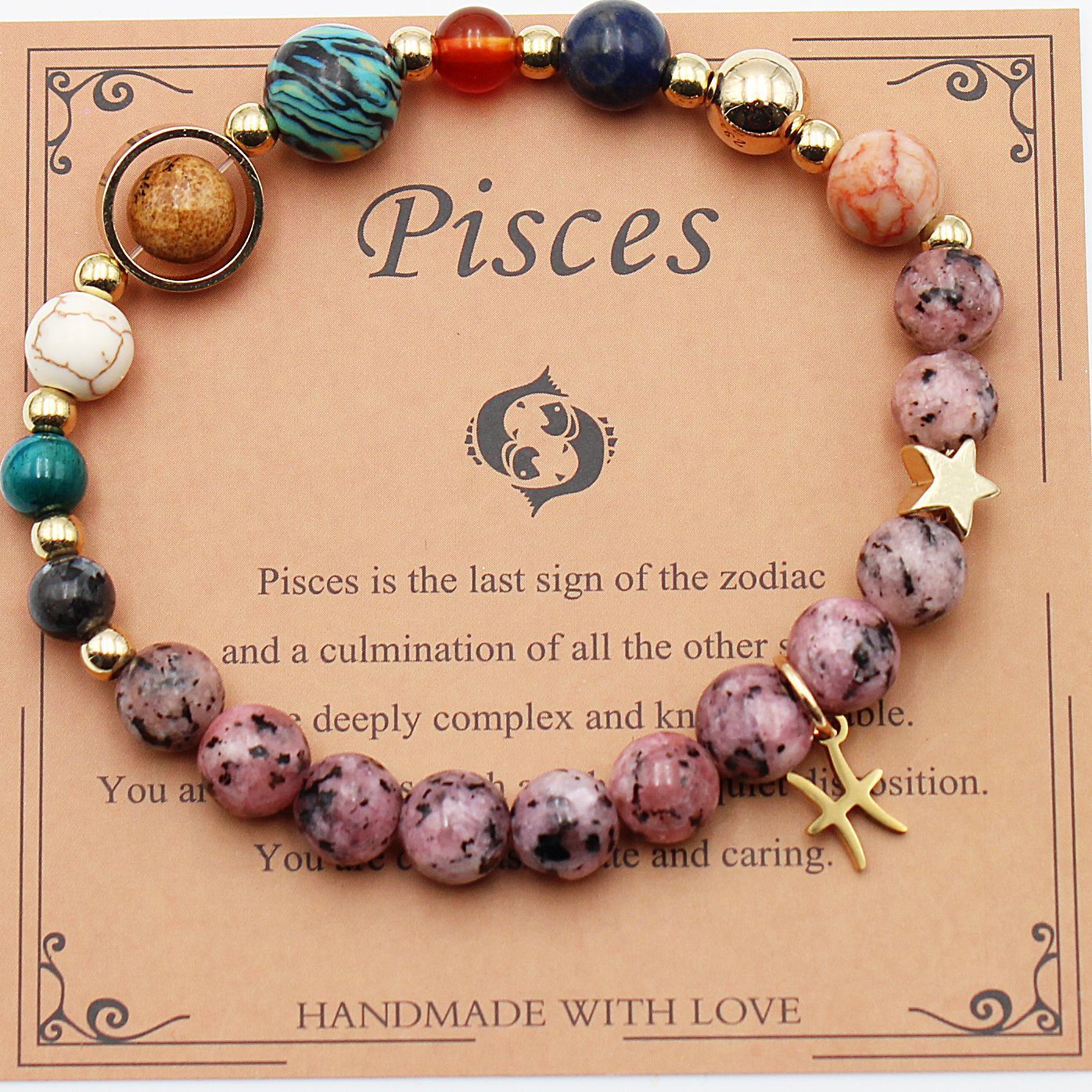 CELESTIAL HARMONY: 8-PLANET 12 CONSTELLATION BRACELET BY RAMODO JEWELRY – NATURAL STONE HEMP STONE, 19MM ZODIAC-INSPIRED ACCESSORY
