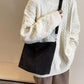 The Cozy Corduroy: Soft Tote Bag with Strap - Black