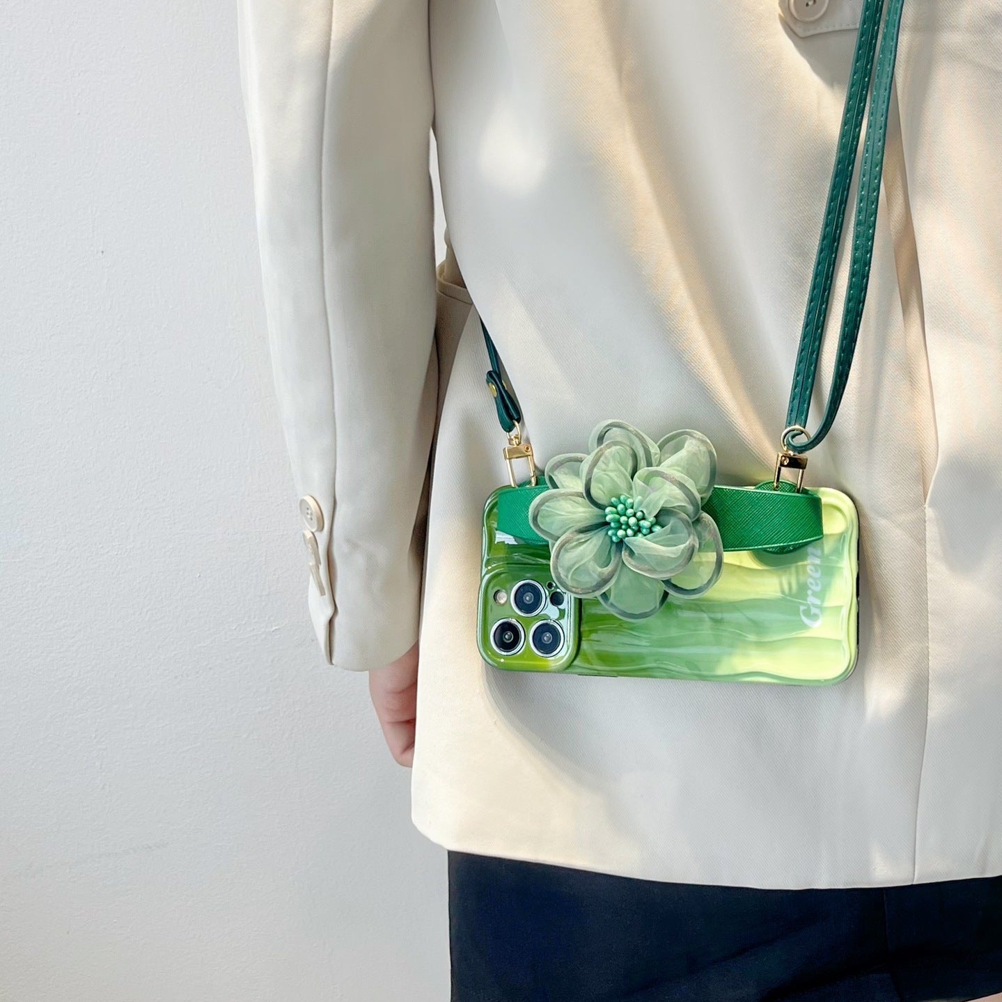 RAMODO Purple Lace Floral Wristband iPhone Case