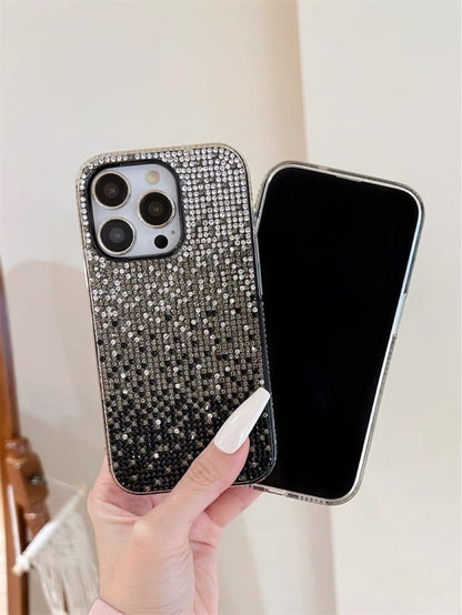 RAMODO Gradient Edge Starry Sky Rhinestone iPhone Case