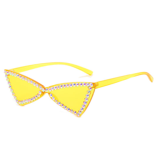 Rhinestone Triangle Sunglasses - Retro Chic Sunglasses with Sparkles