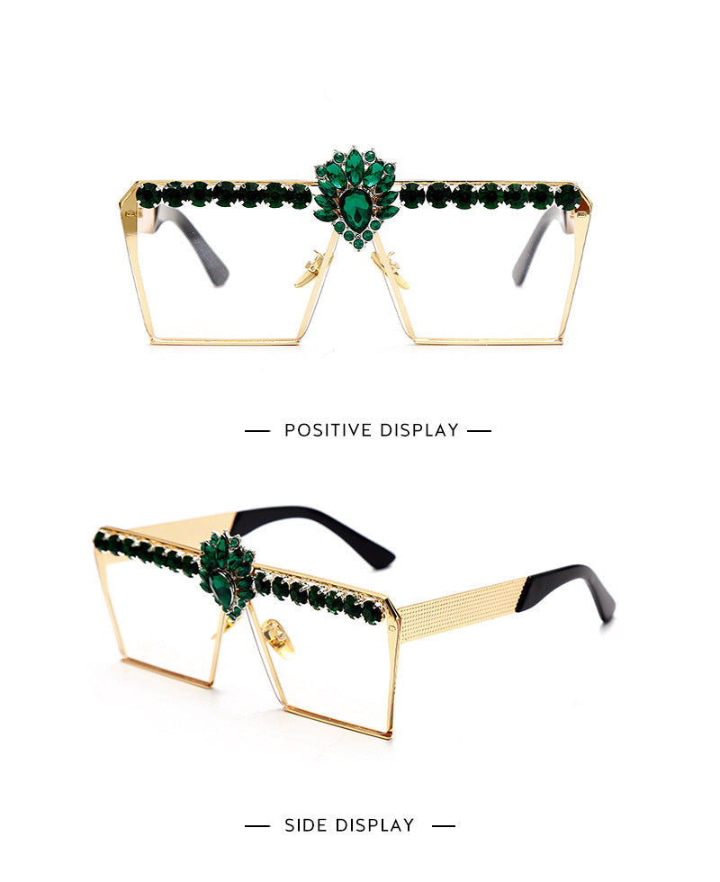 Glam Diamond Square Sunglasses - Statement Piece