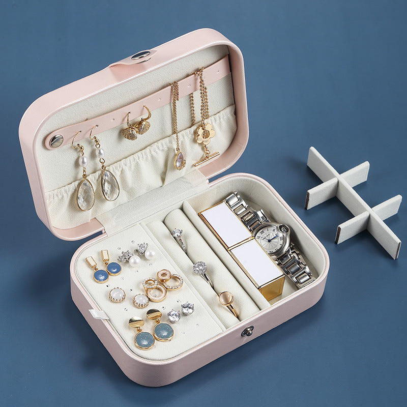 Portable Multi-layer Jewelry Necklace Earrings Cosmetics  Pu Storage Box - RAMODO JEWELRY