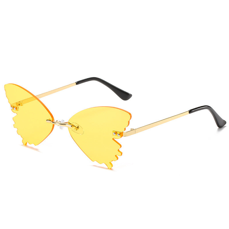 Butterfly Rimless Sunglasses - Unique Vintage Shades for Fashionistas