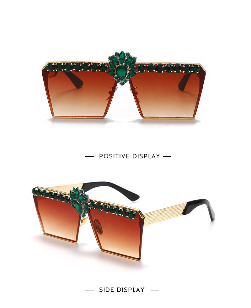 Glam Diamond Square Sunglasses - Statement Piece