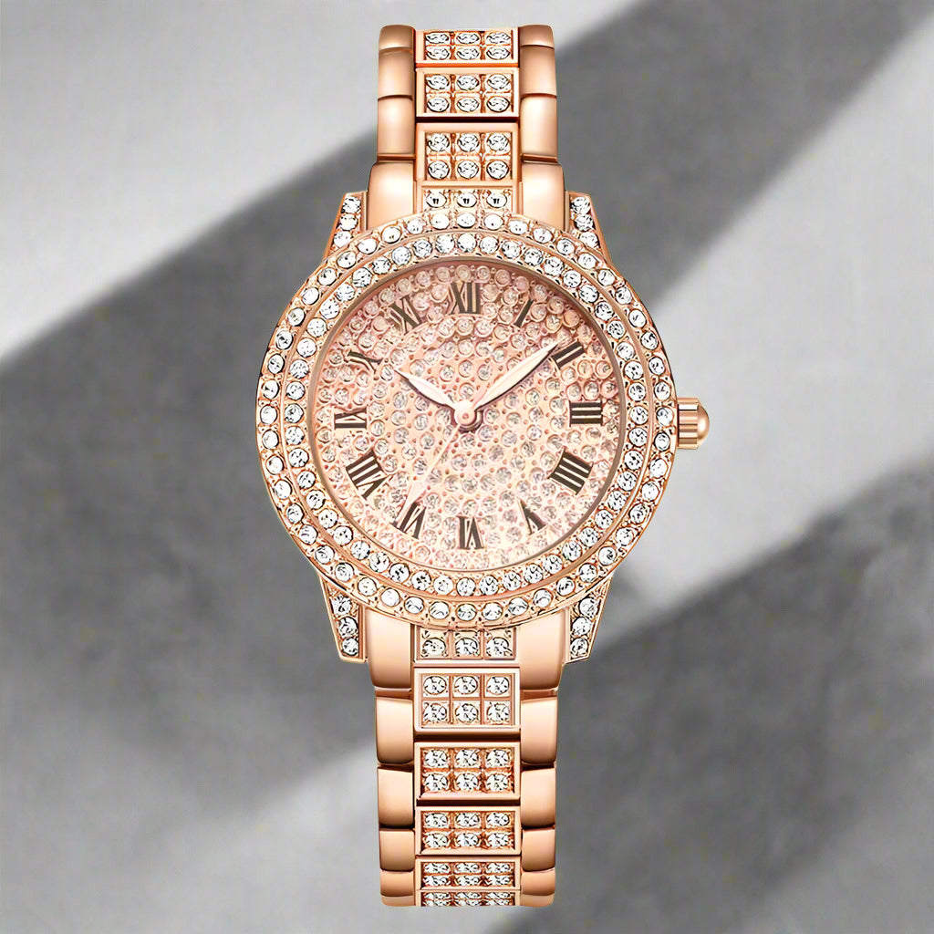 Women's Luxury Diamond Fashion Watch & Jewelry Five-Piece Set