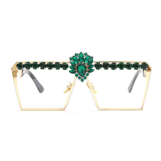 Glam Diamond Square Sunglasses - Statement Piece